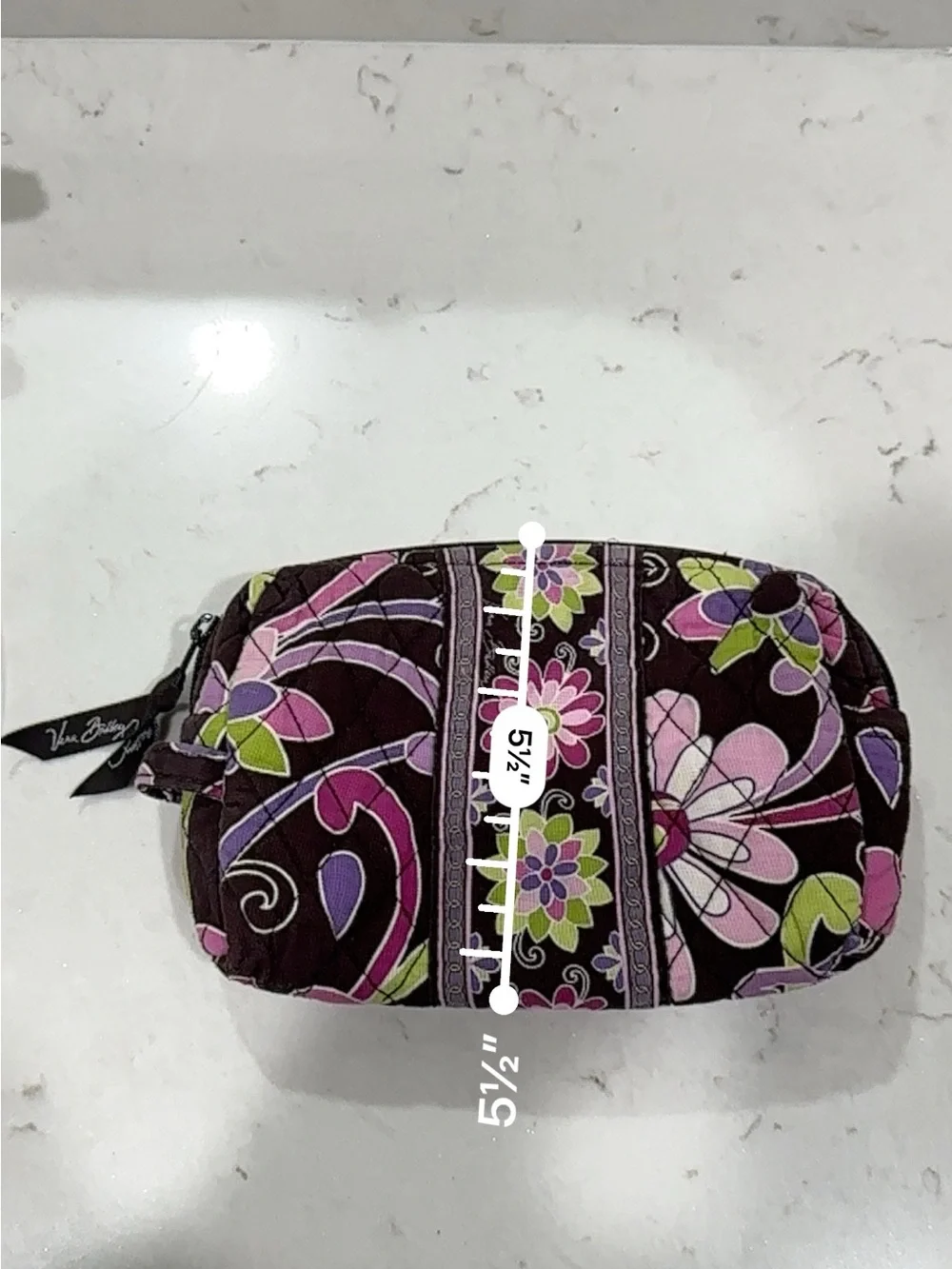 Vera Bradley Purple Floral Quilted Cosmetic Pouch in Purple Punch Pattern